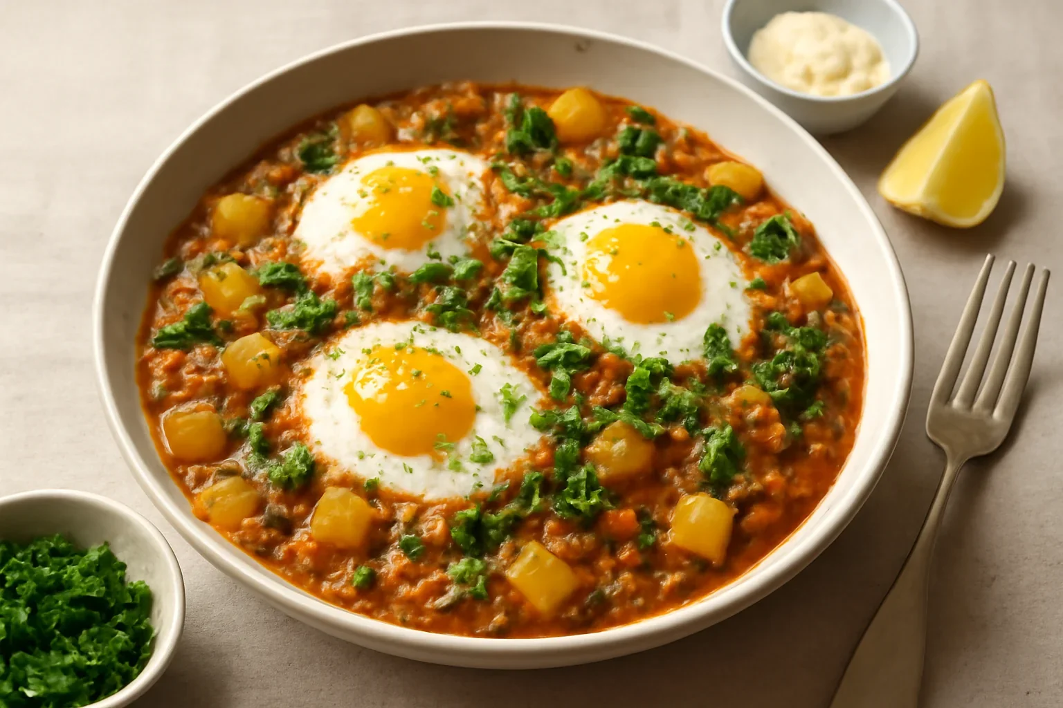 Curry cu linte roșie și ou