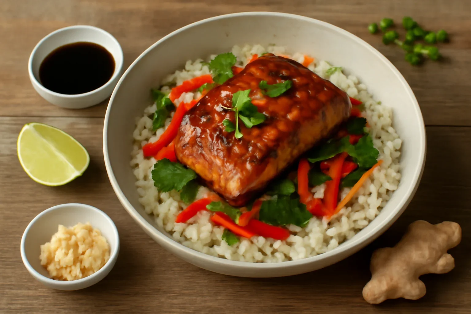 Somon la tigaie cu sos de soia și miere rețetă video