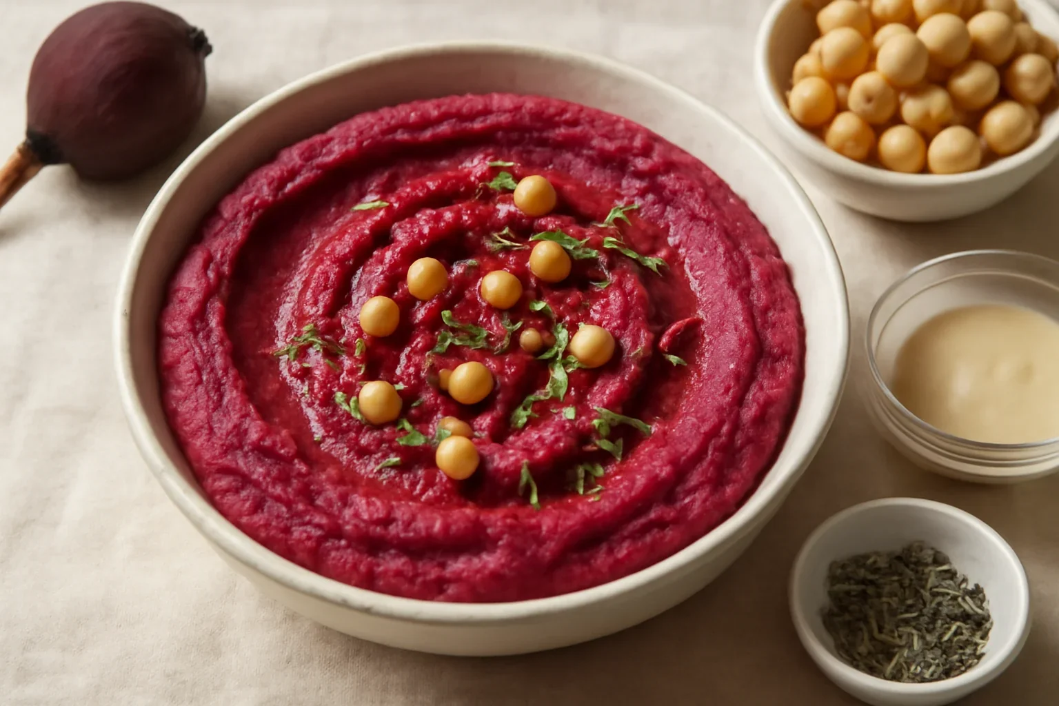 Hummus de sfeclă cu rozmarin