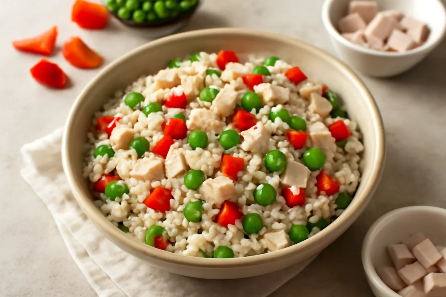Salata de orez cu pui si legume