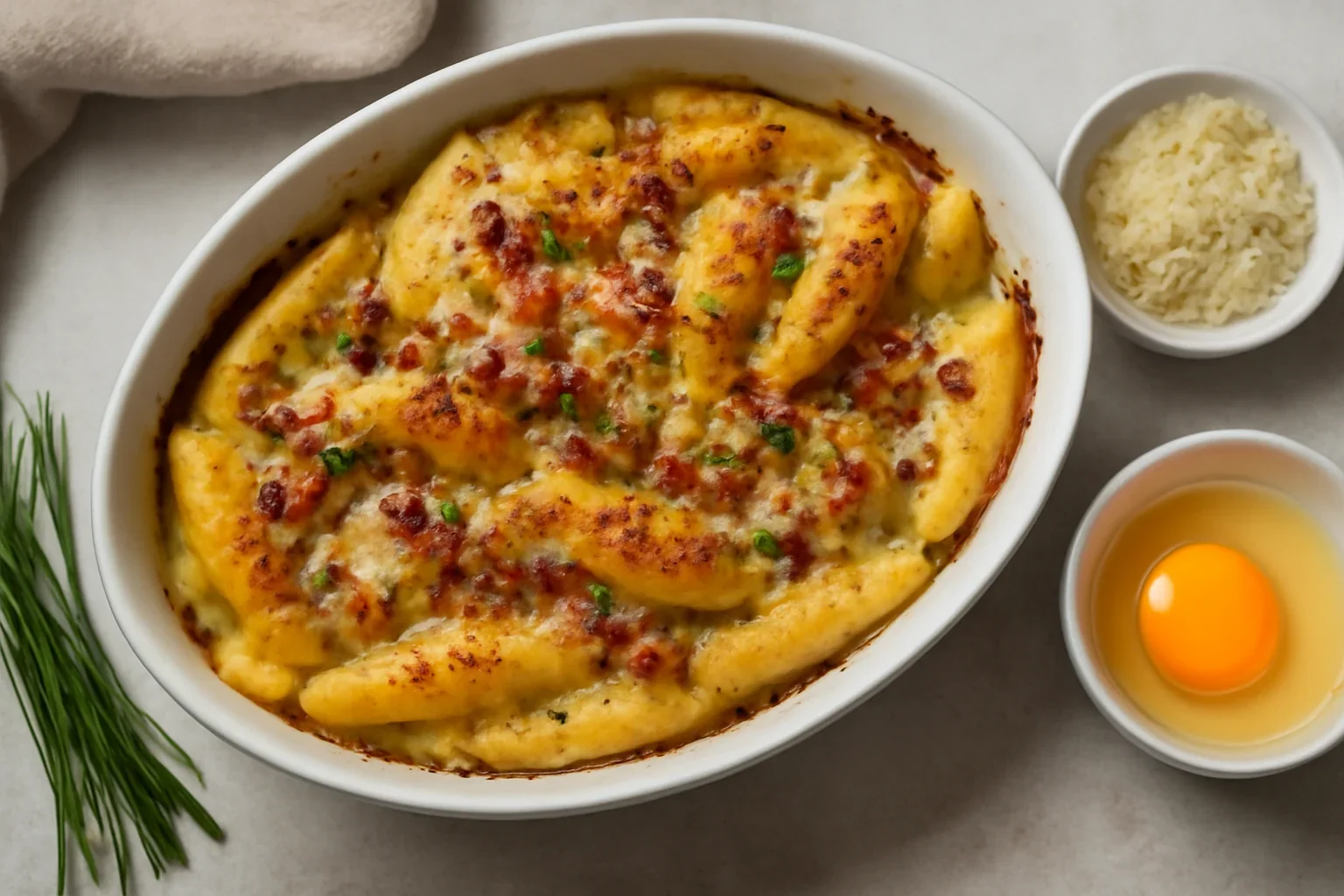 Găluște cu cartofi și parmezan gratinate la cuptor – rețeta de puțișoare sau Schupfnudeln