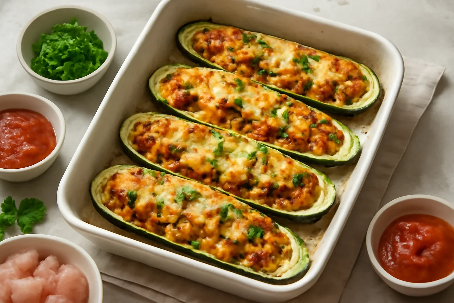 Dovlecei umpluti cu legume mexicane