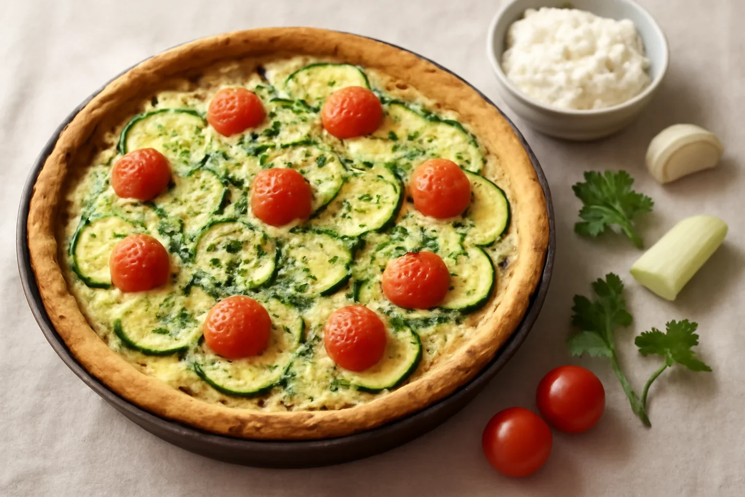 Tarta cu dovlecei si branza – tarta aperitiv sau quiche cu dovlecel si gorgonzola