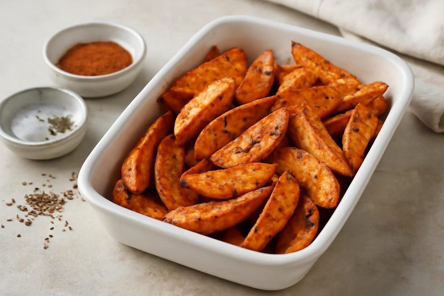 Cartofi picanti la cuptor – spicy wedges