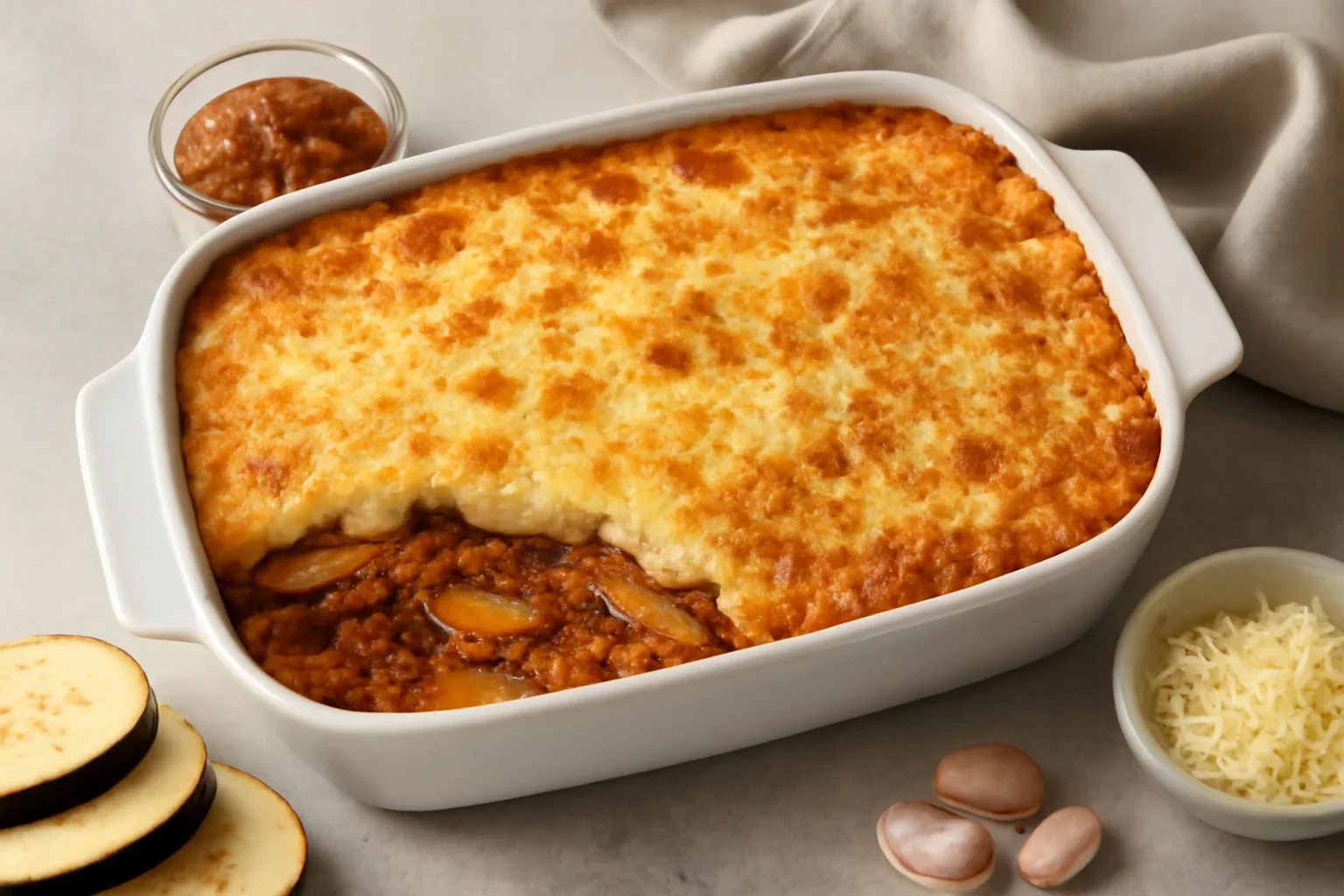 Musaca de vinete cu carne si cartofi – rețetă grecească