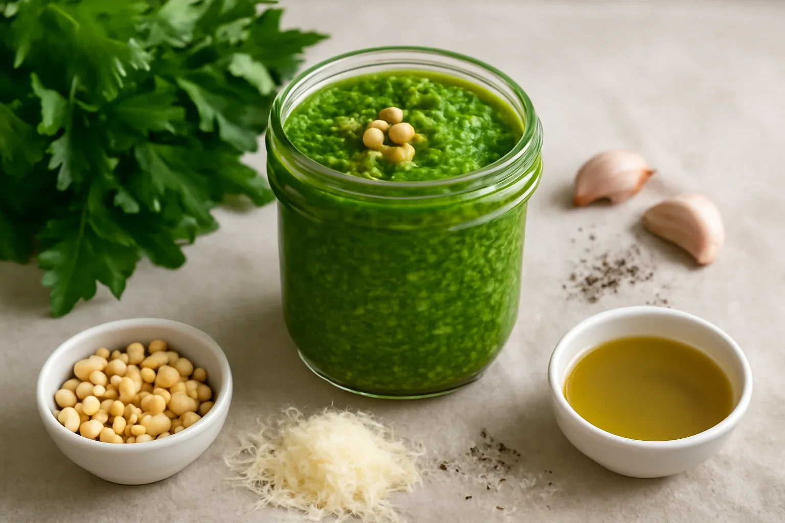 Pesto de pătrunjel – rețeta unei metode delicioase de păstrare a pătrunjelului