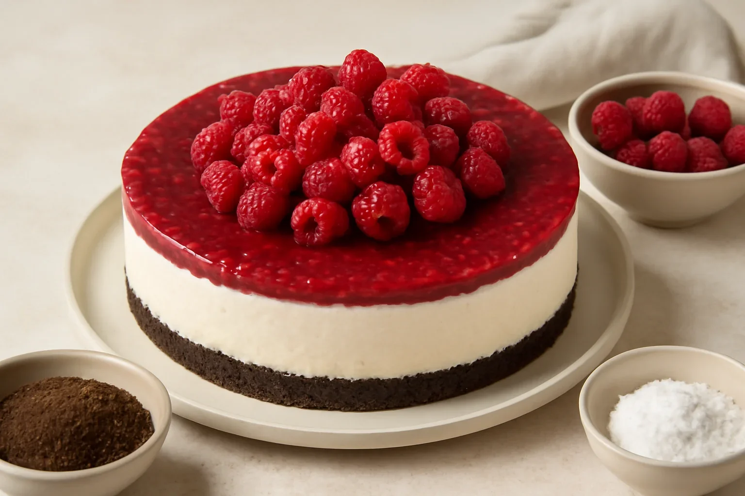 Cheesecake festiv cu zmeura
