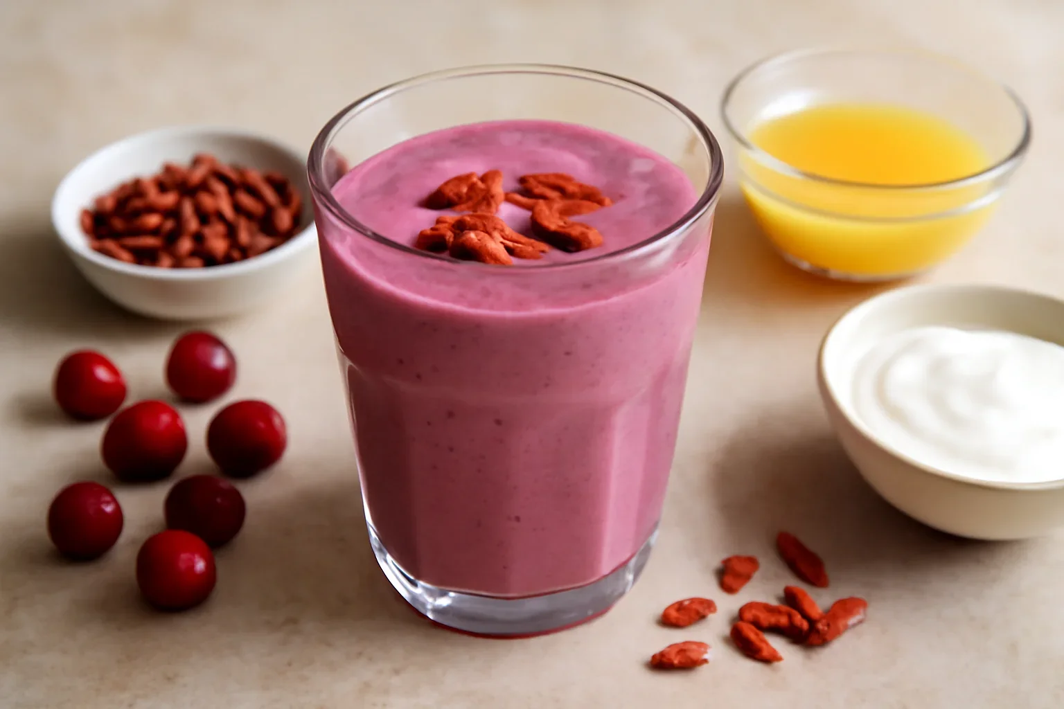 Smoothie de merișoare cu goji