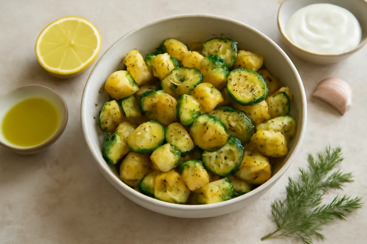 Salată de cartofi cu dovlecei la grill – rețetă simplă, delicioasă