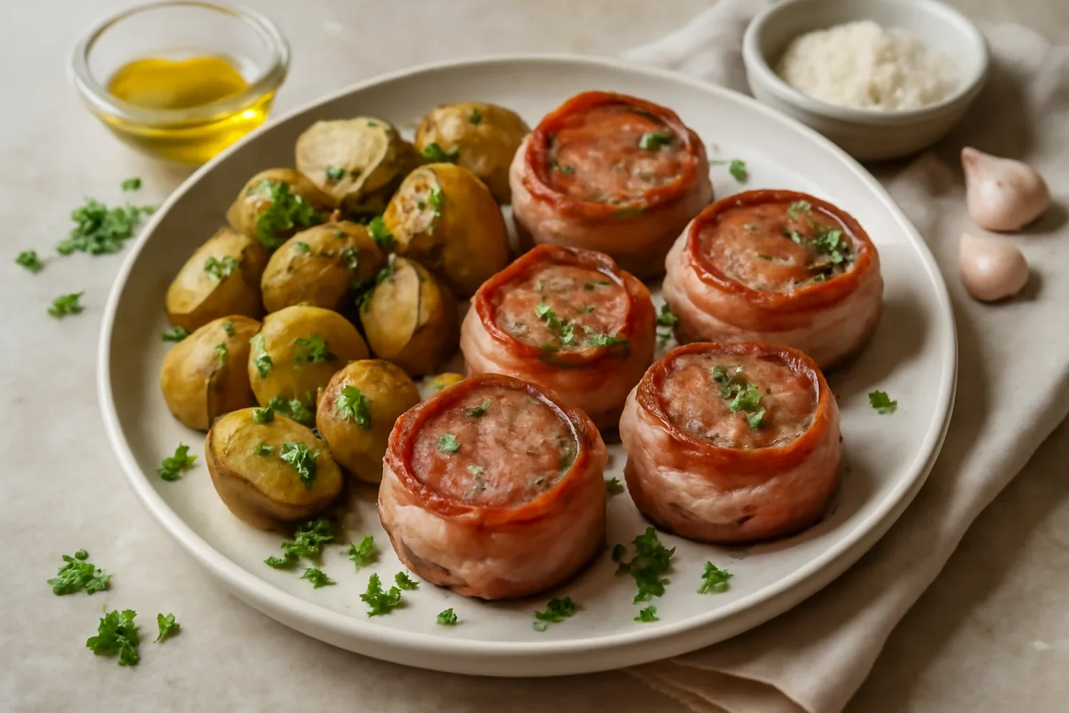 Medalioane de porc învelite în bacon