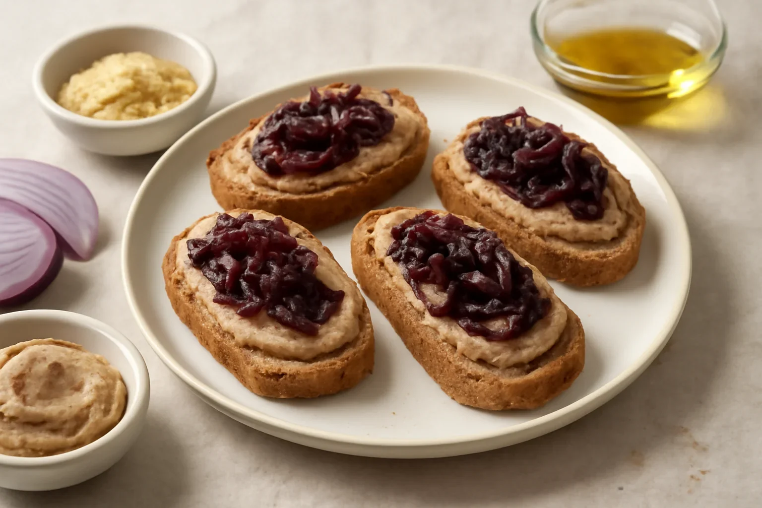 Crostini cu pate de curcan