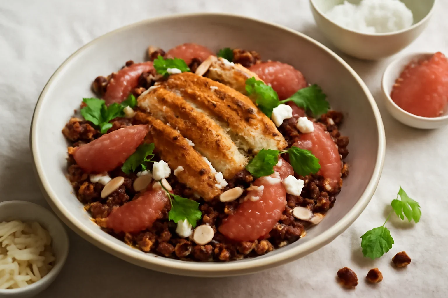 Salată cu pui, quinoa și grapefruit