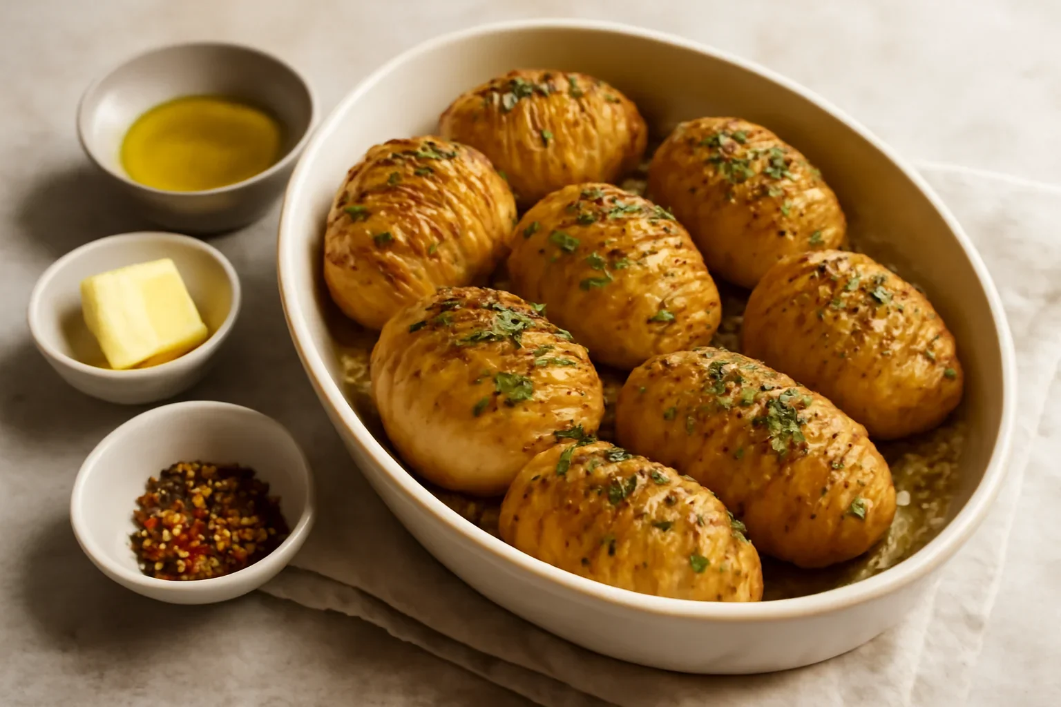 Cartofi acordeon – rețeta de cartofi Hasselback, acordeoane din cartofi cu unt