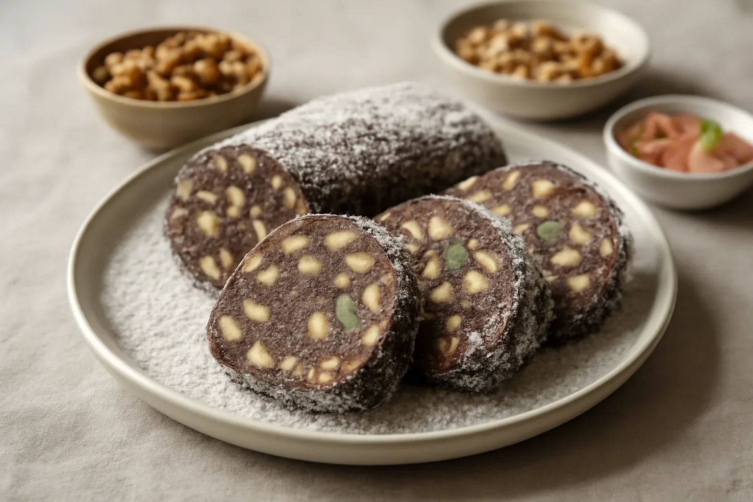 Salam de biscuiti cu rahat si nuca