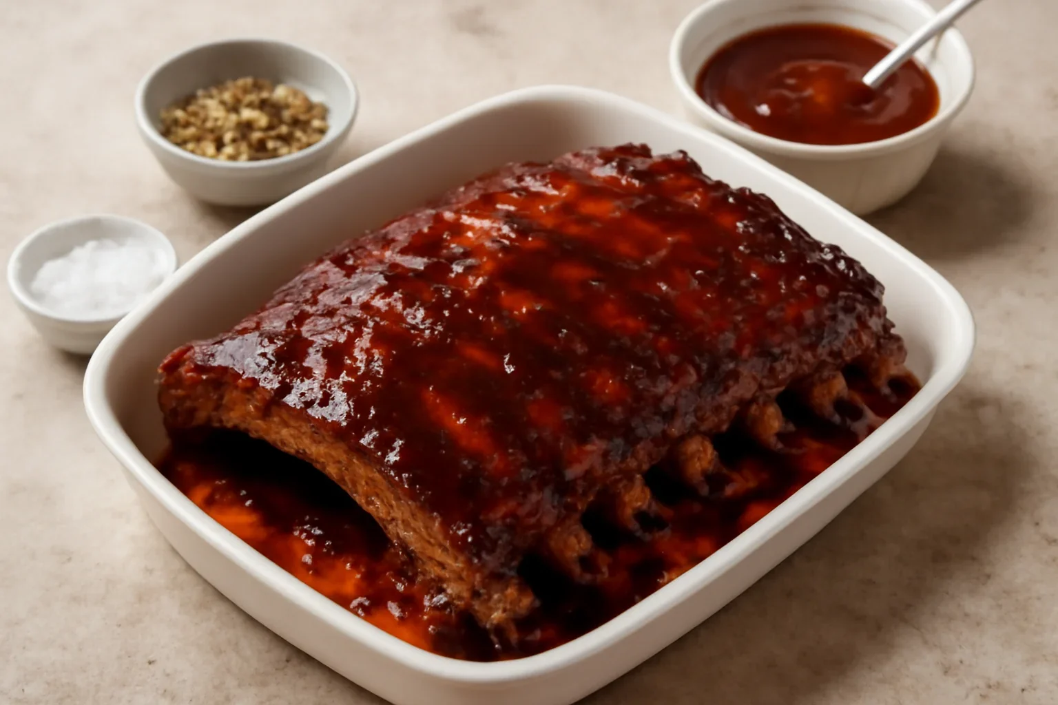 Coaste de porc marinate – la cuptor sau gratar cu sos BBQ
