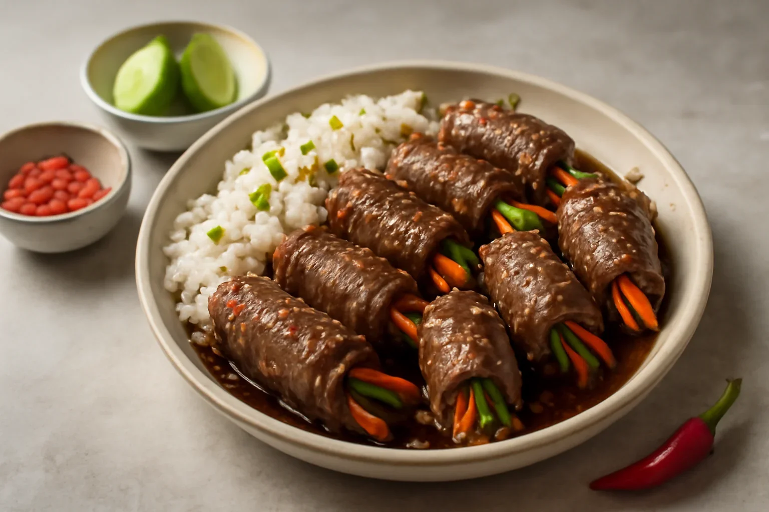 Rulouri de vițel teriyaki