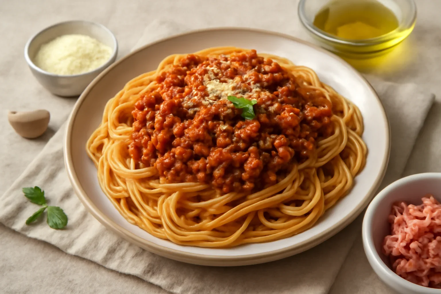 Spaghete bolognese – rețeta de paste cu sos roșu de carne prezentată detaliat