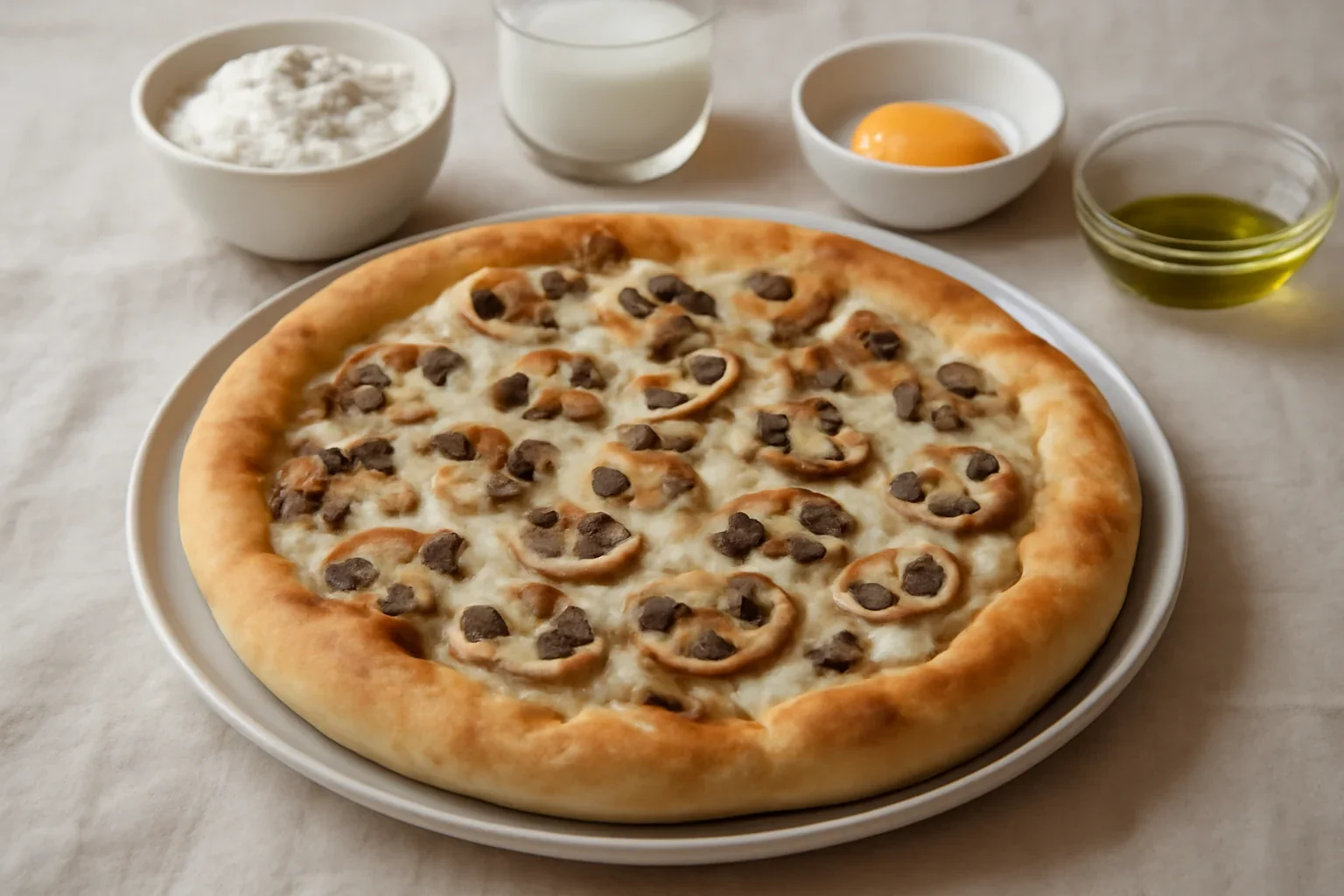 Pizza cu gorgonzola si ciuperci