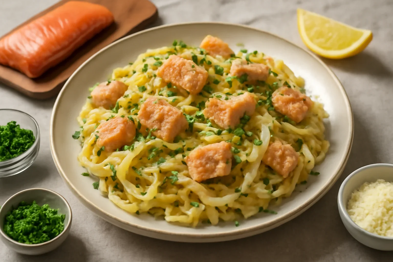 Tagliatelle cu somon