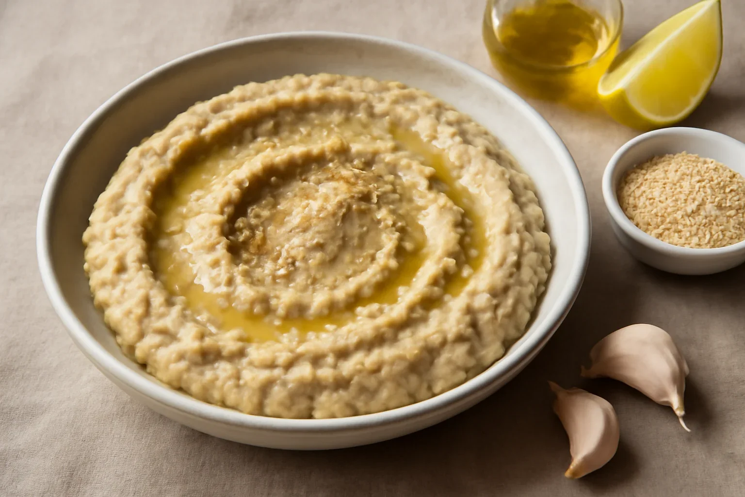 Baba ganoush (ghanoush sau ghanouj) – rețeta de salată de vinete cu tahini și usturoi, în stil oriental