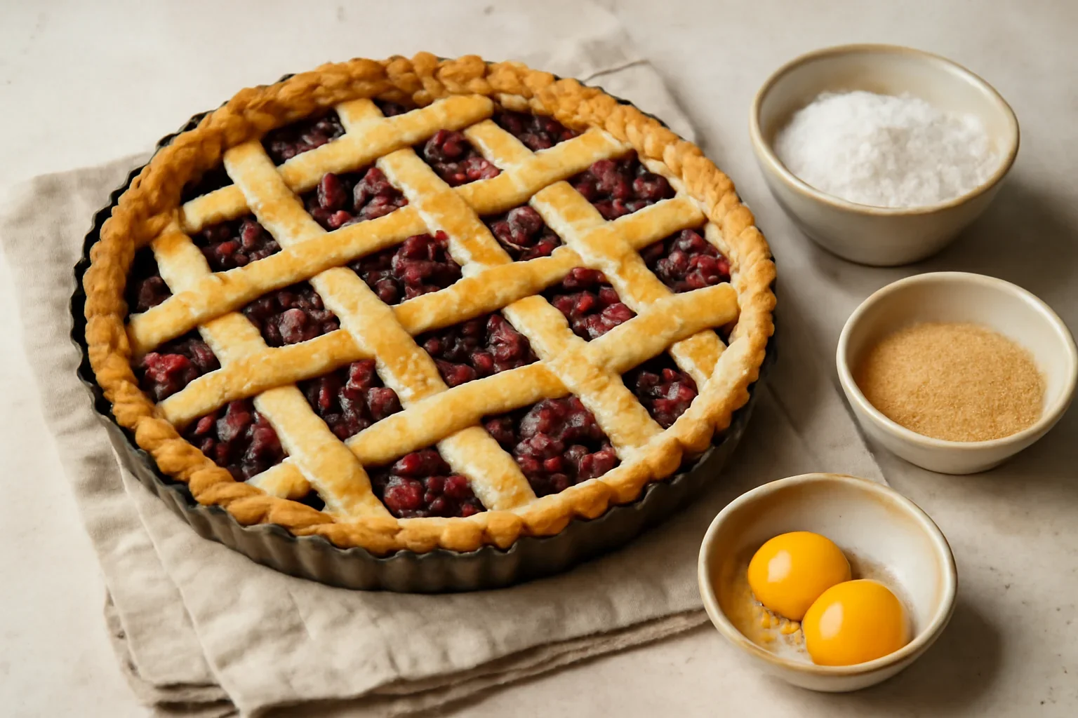 Tartă cu cireșe sau vișine – din rețetarul bunicii