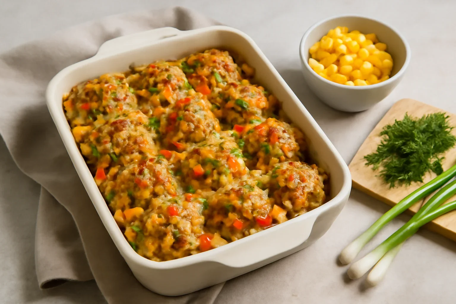 Chiftelute cu legume si cascaval la cuptor