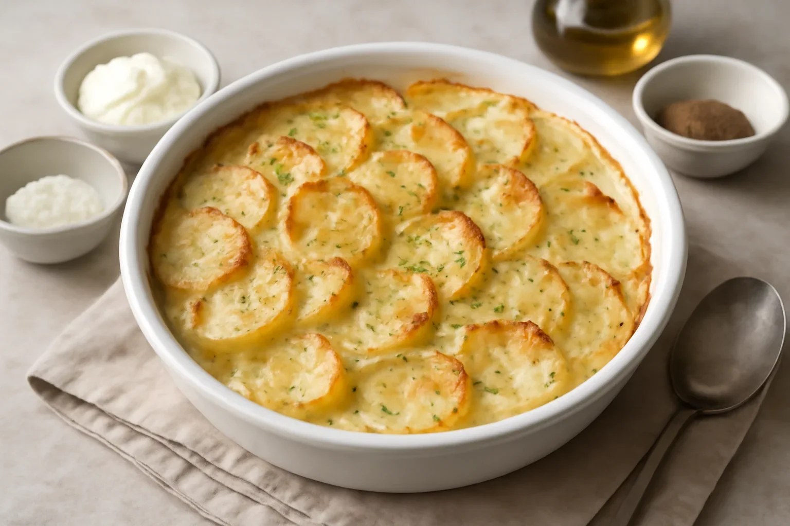 Cartofi gratinat cu smântână