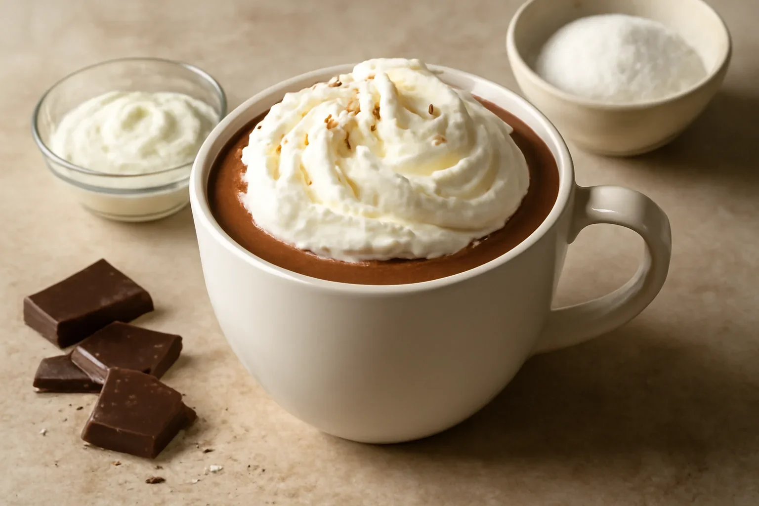 Ciocolata calda cu frisca cremoasa si gustoasa