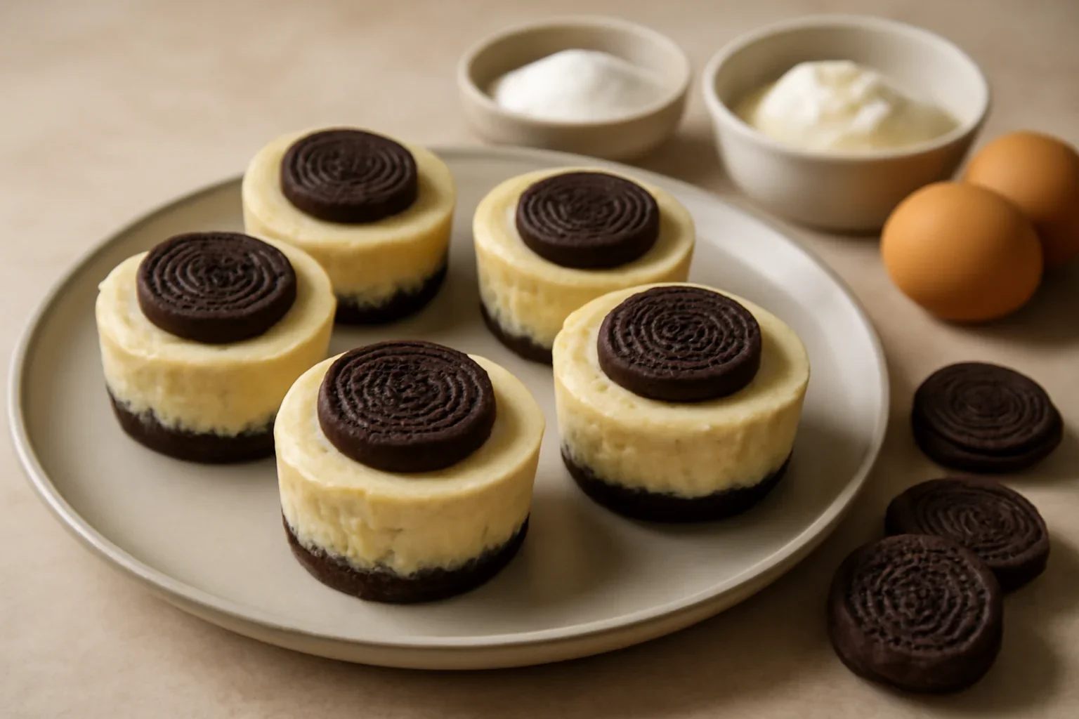 Mini cheesecake cu Oreo
