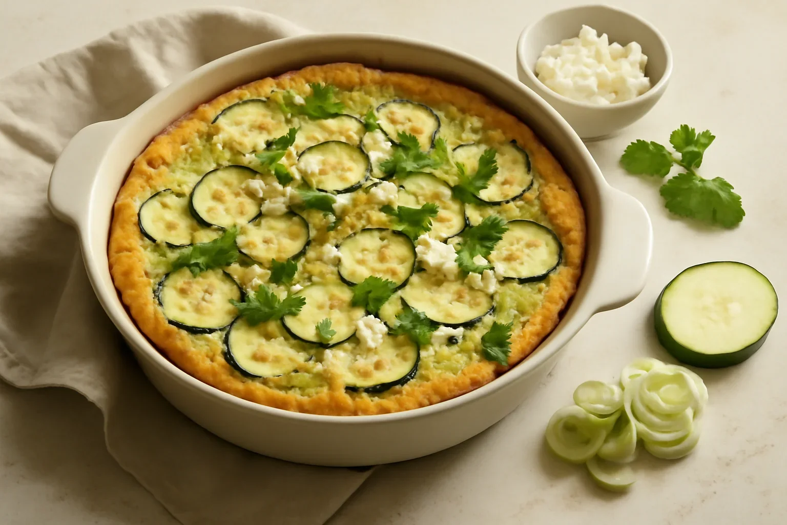 Omletă egipteană cu dovlecel și praz