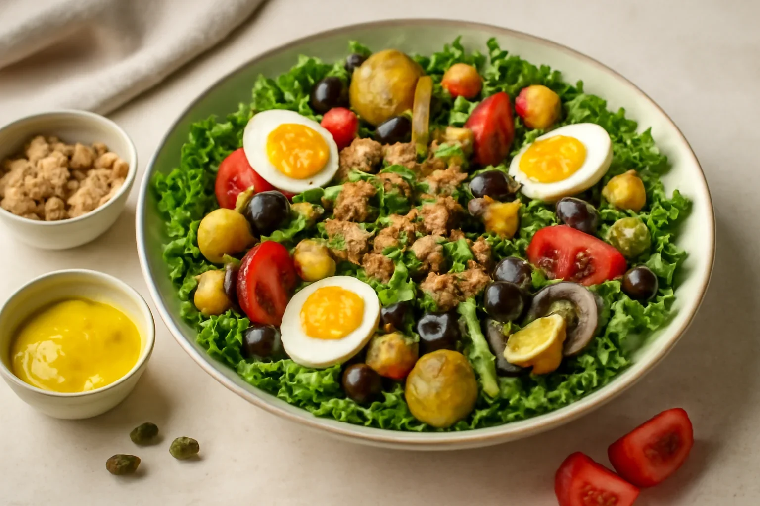Salata Nicoise reteta de salata frantuzeasca de peste cu legume si oua fierte