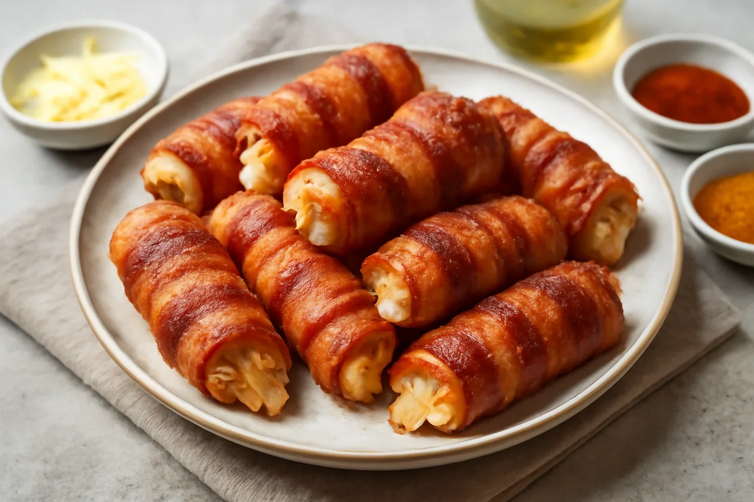 Rulouri de pui cu bacon si cascaval