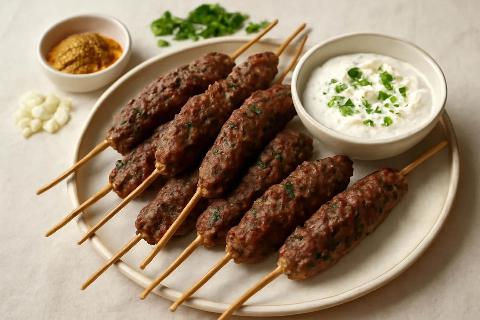 Kebab de vită pe frigăruie