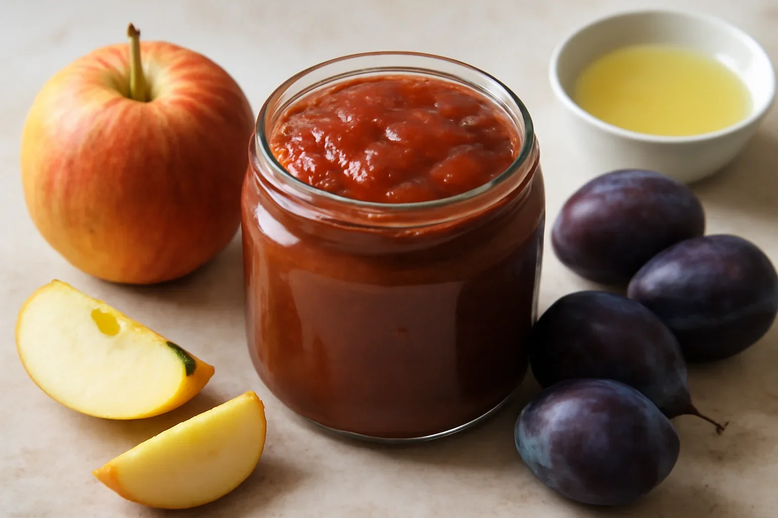 Gem de mere si prune, reteta ideala pentru copii si diabetici