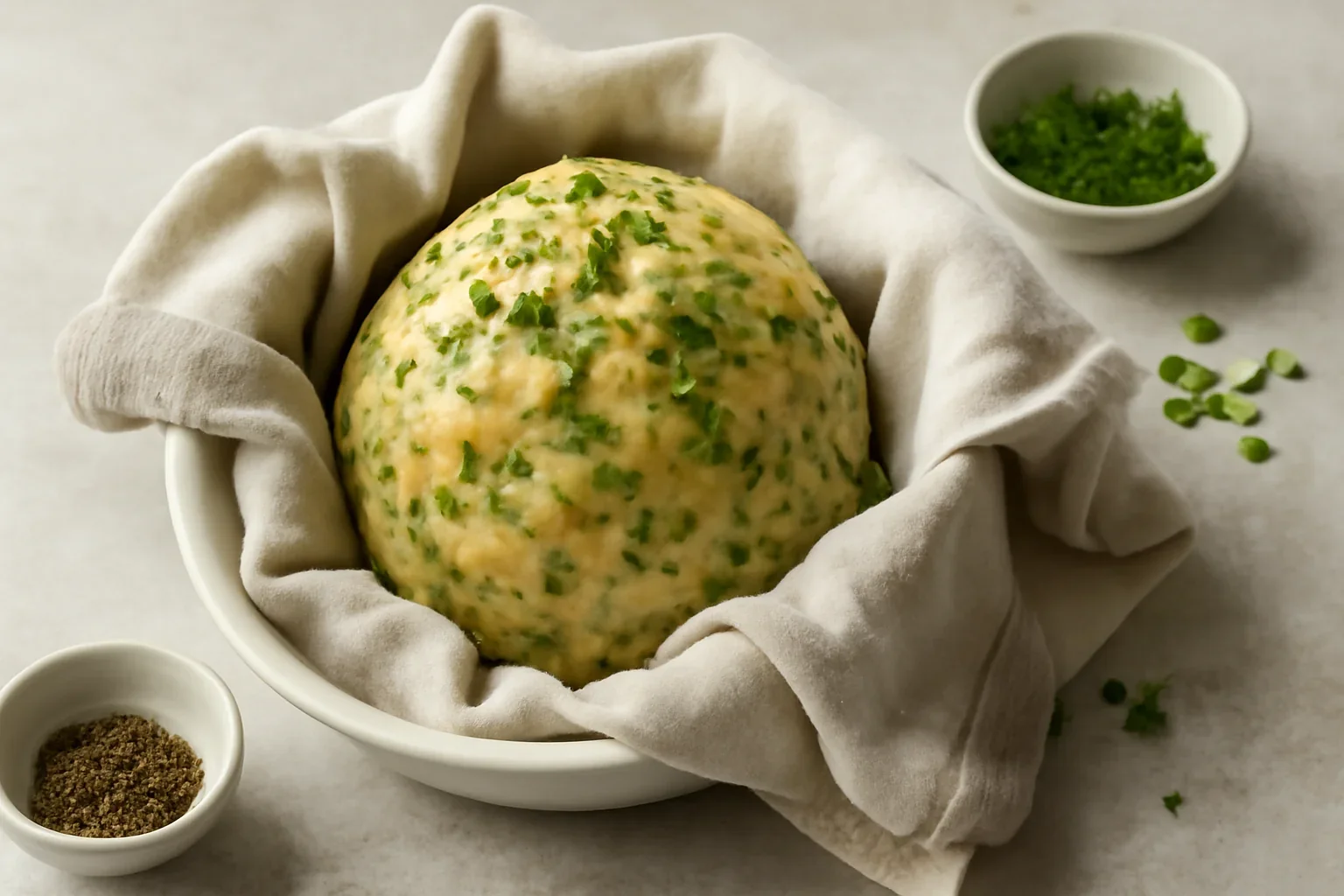 Galuste de paine in servet reteta de galuste de Boemia, Semmelknödel sau Serviettenknödel