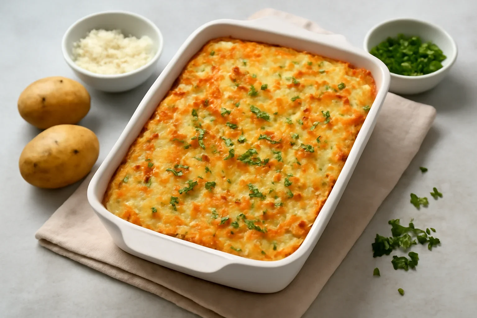 Turtă subțire cu cartofi crocanți și brânză, gratinată la cuptor – rețeta de schiacciata di patate