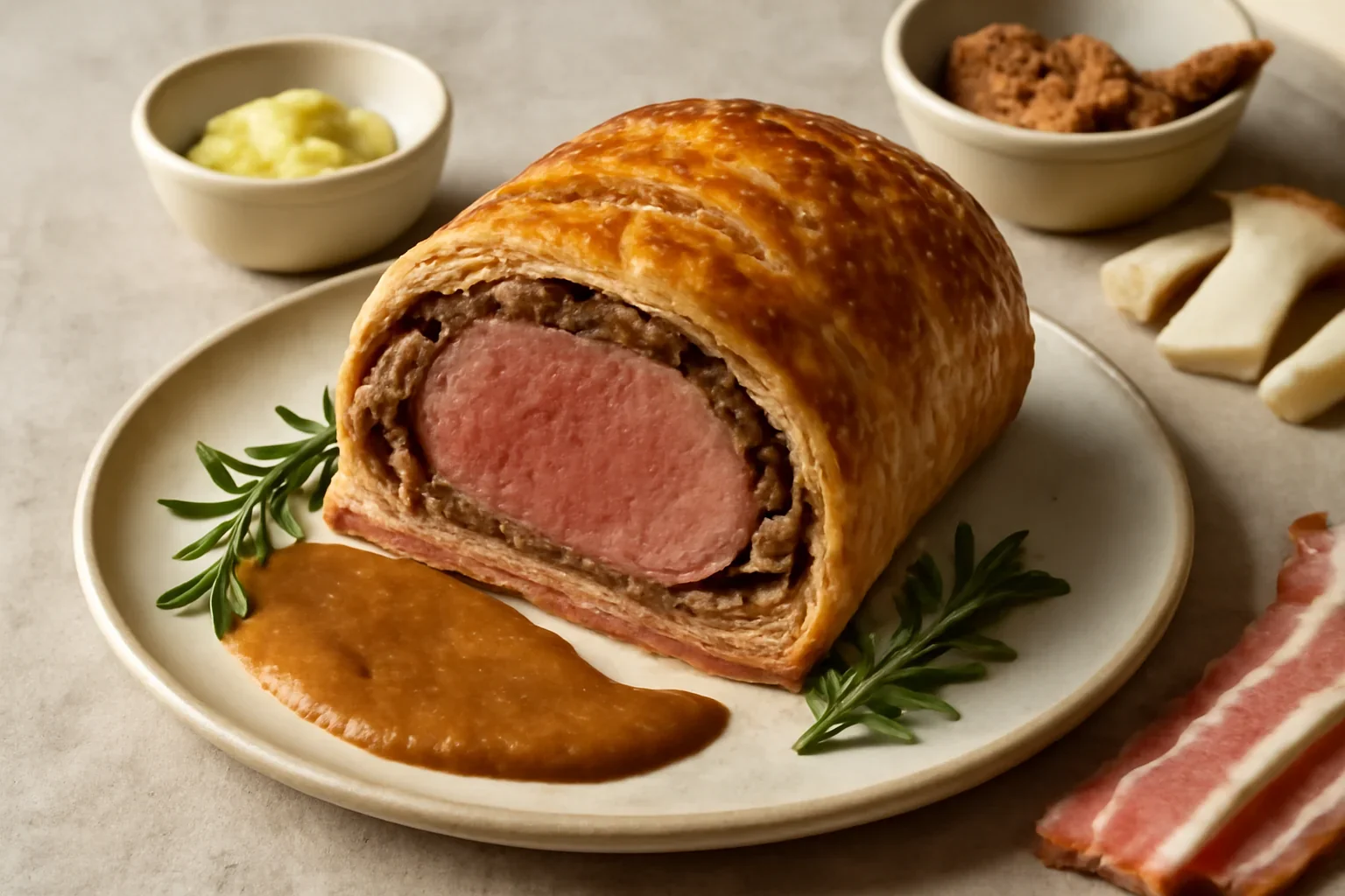 Beef Wellington cu sos miso