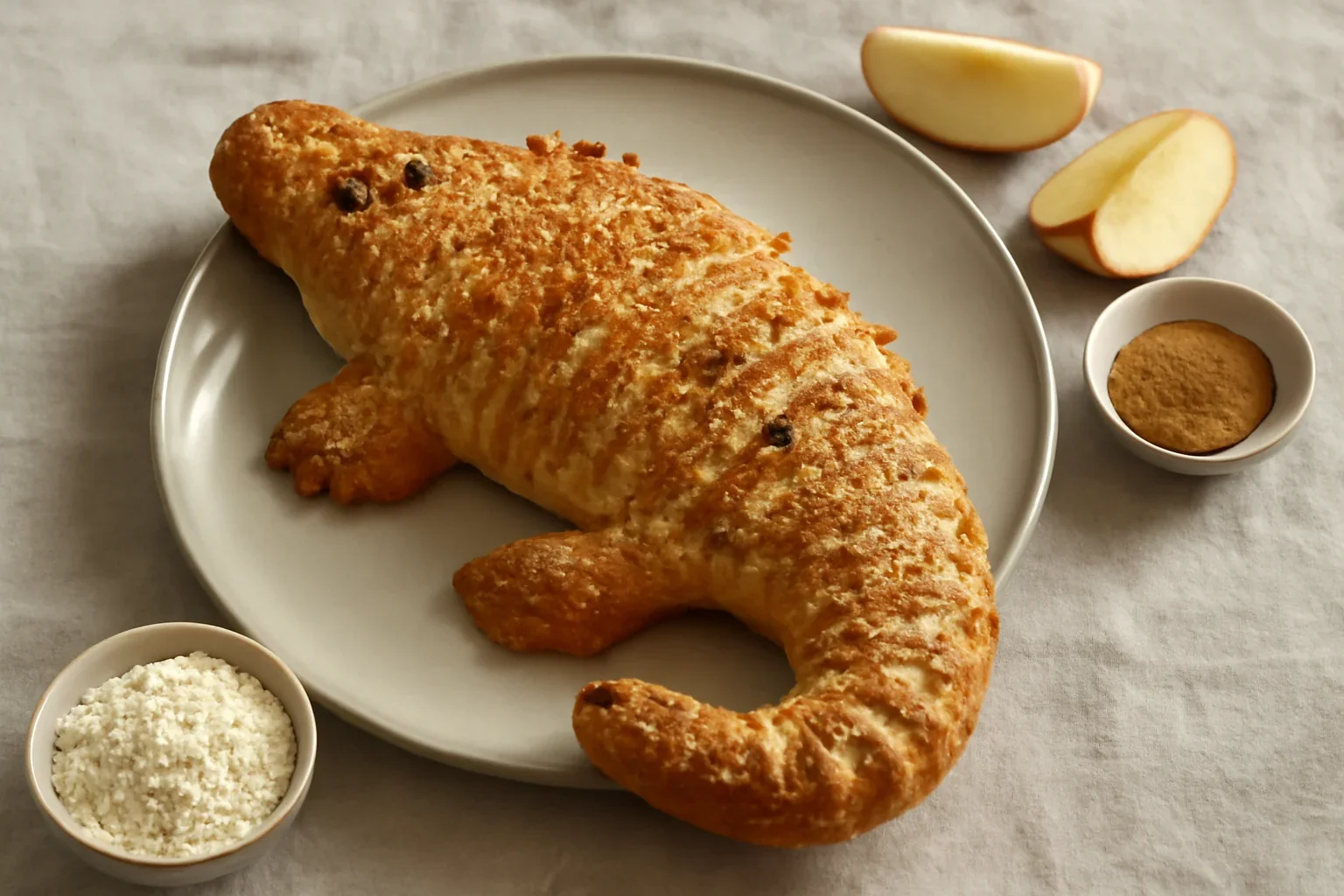 Placinta crocodil cu mere si scortisoara