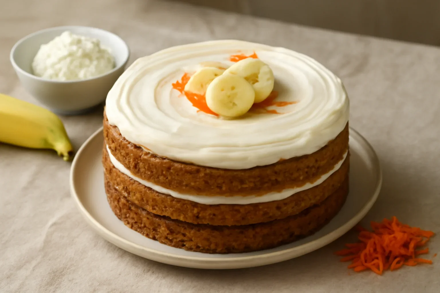 Prajitura Gilda (cu banane, morcov si crema de branza)