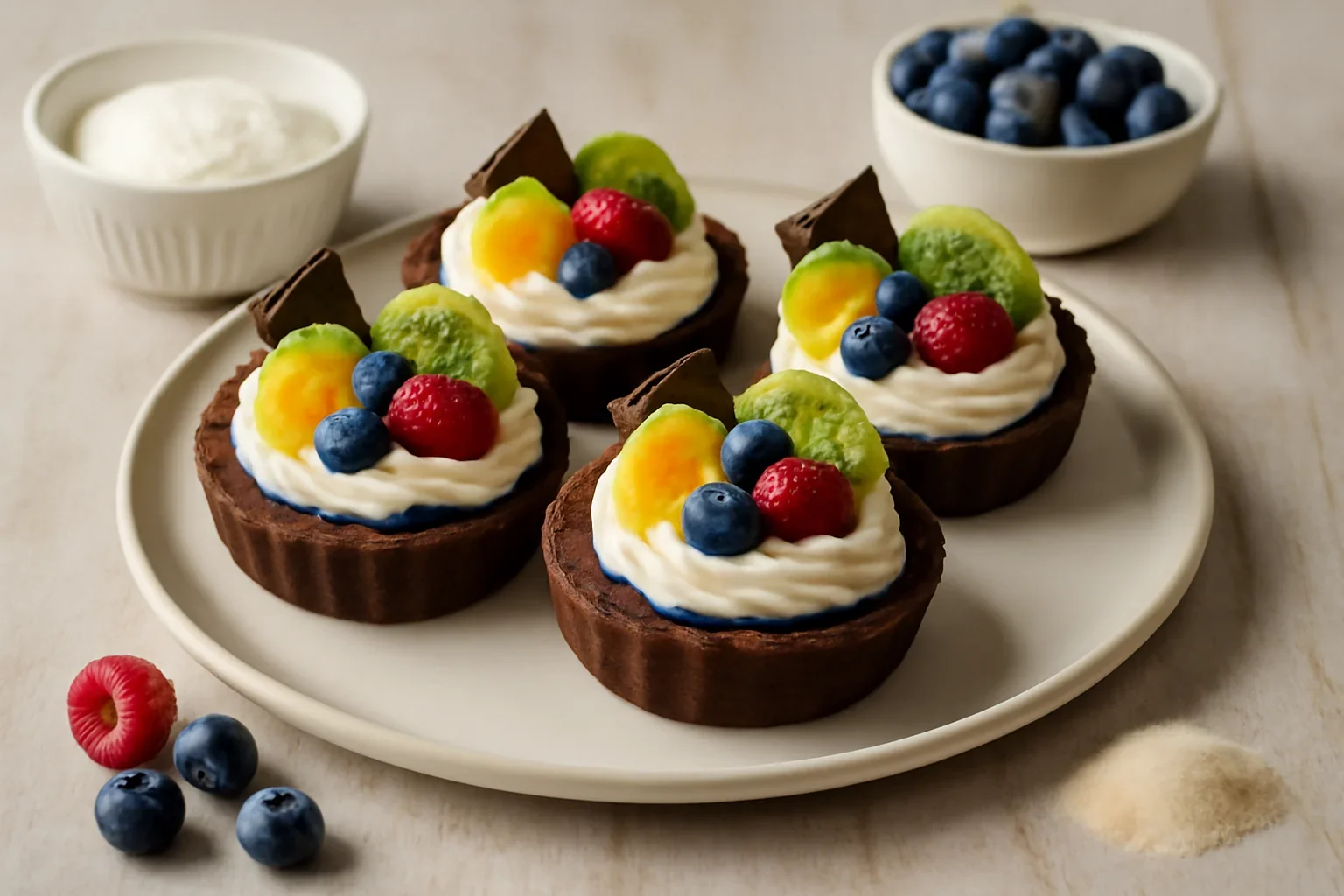 Mini tarte cu fructe de padure