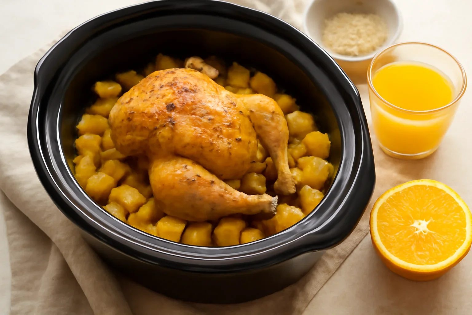 Coquelet cu portocale la Crock-Pot