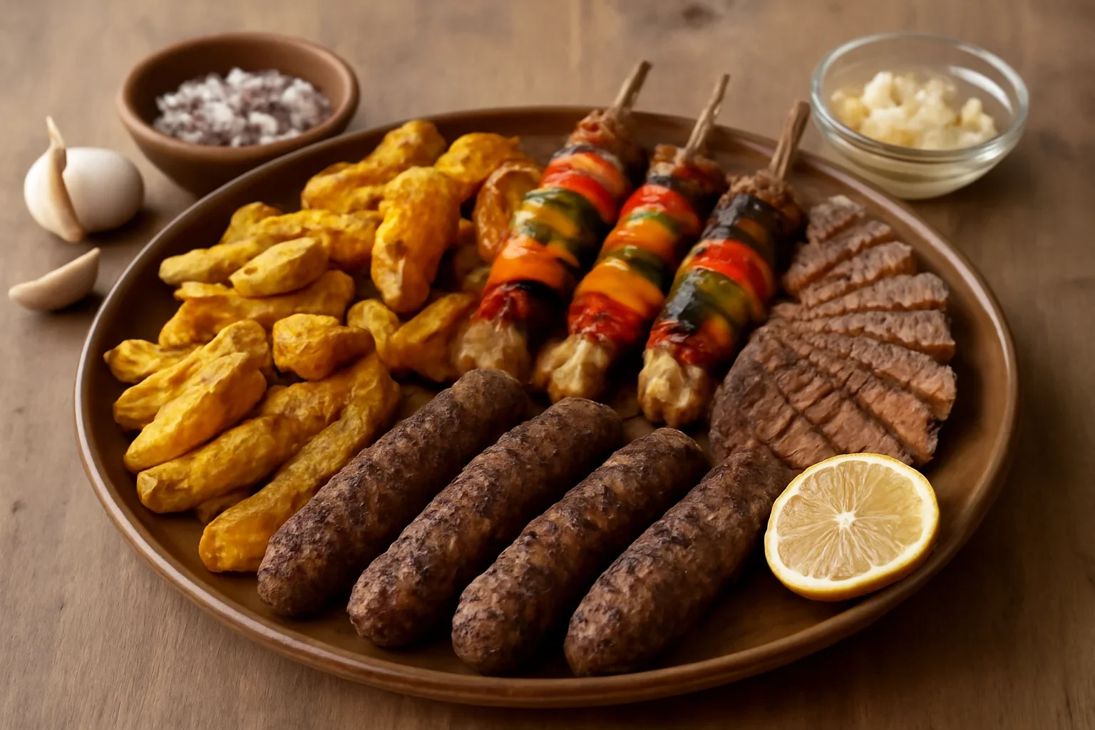 Mix grill cu cartofi la jar