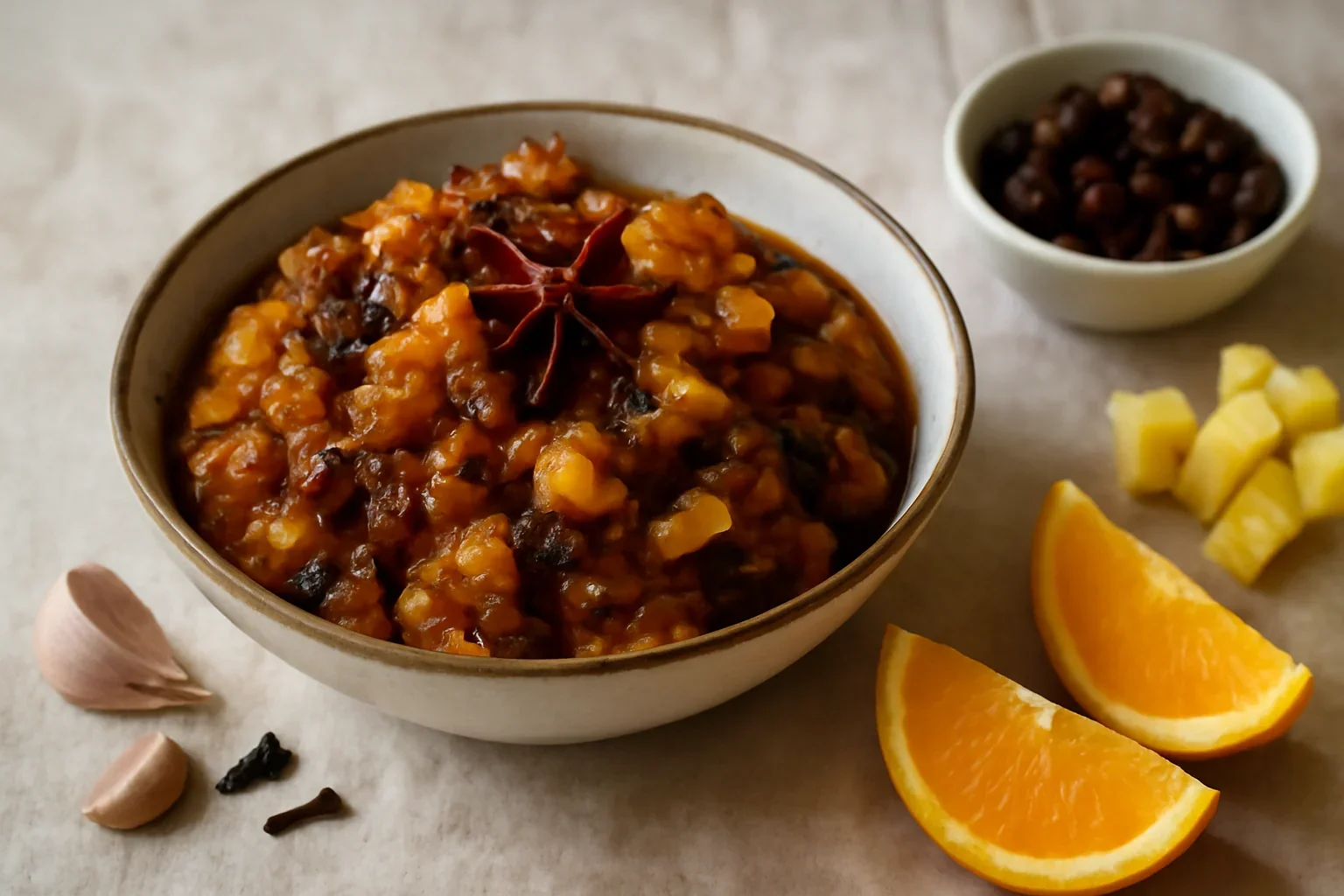 Dulceață picantă de portocale cu ananas și mirodenii rețeta de chutney pentru fripturi, brânzeturi