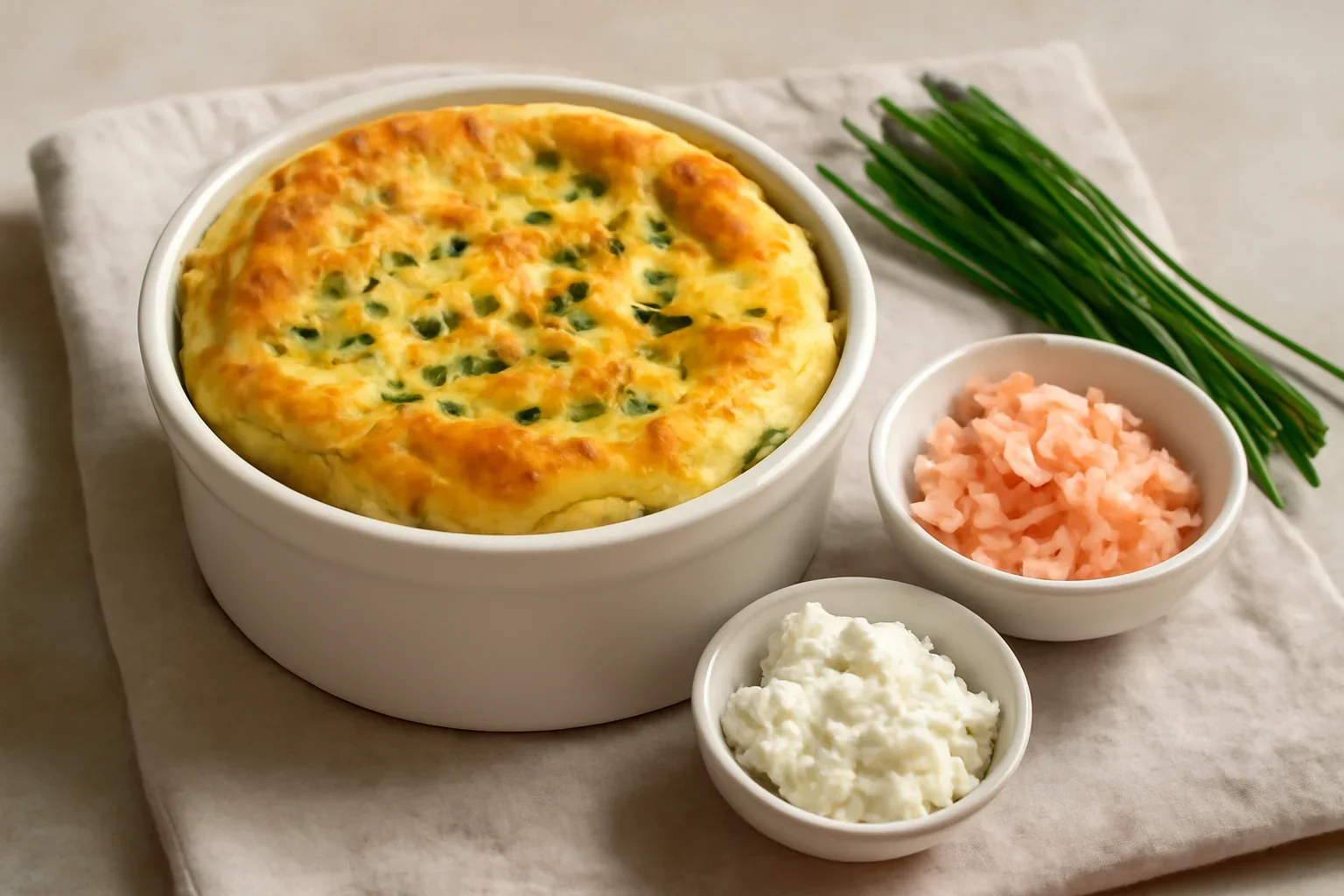 Souffle cu păstrăv afumat și chives – de prin cărți