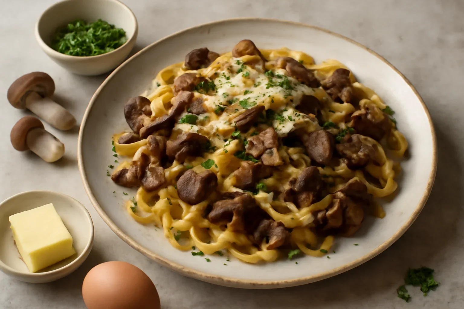 Tagliatelle de casa cu hribi sau alte ciuperci