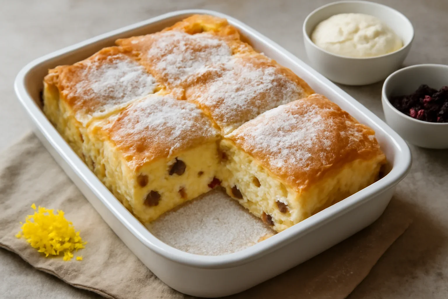 Placinta cu branza dulce de vaci si stafide