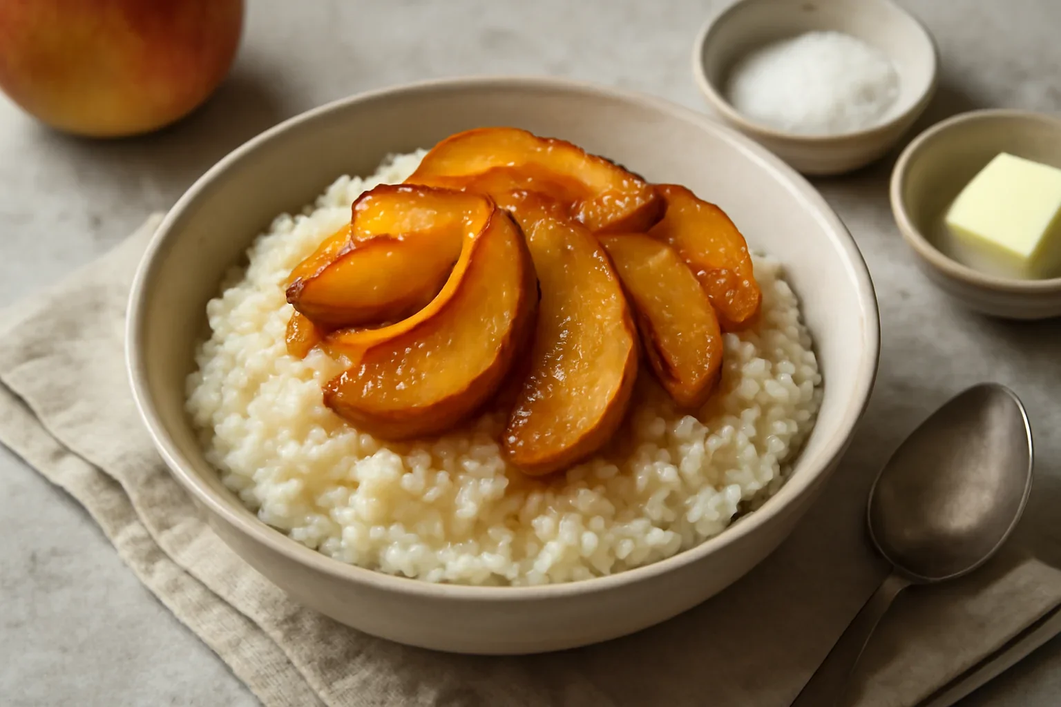 Orez cu mere caramelizate si Grand Marnier