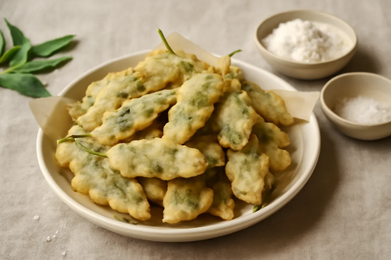 Frunze de salvie in tempura