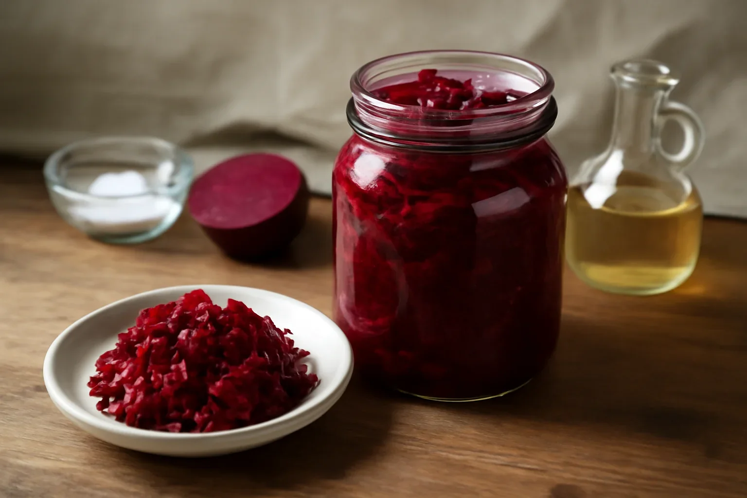 Salata de sfecla rosie cu otet, la borcan, pentru iarna