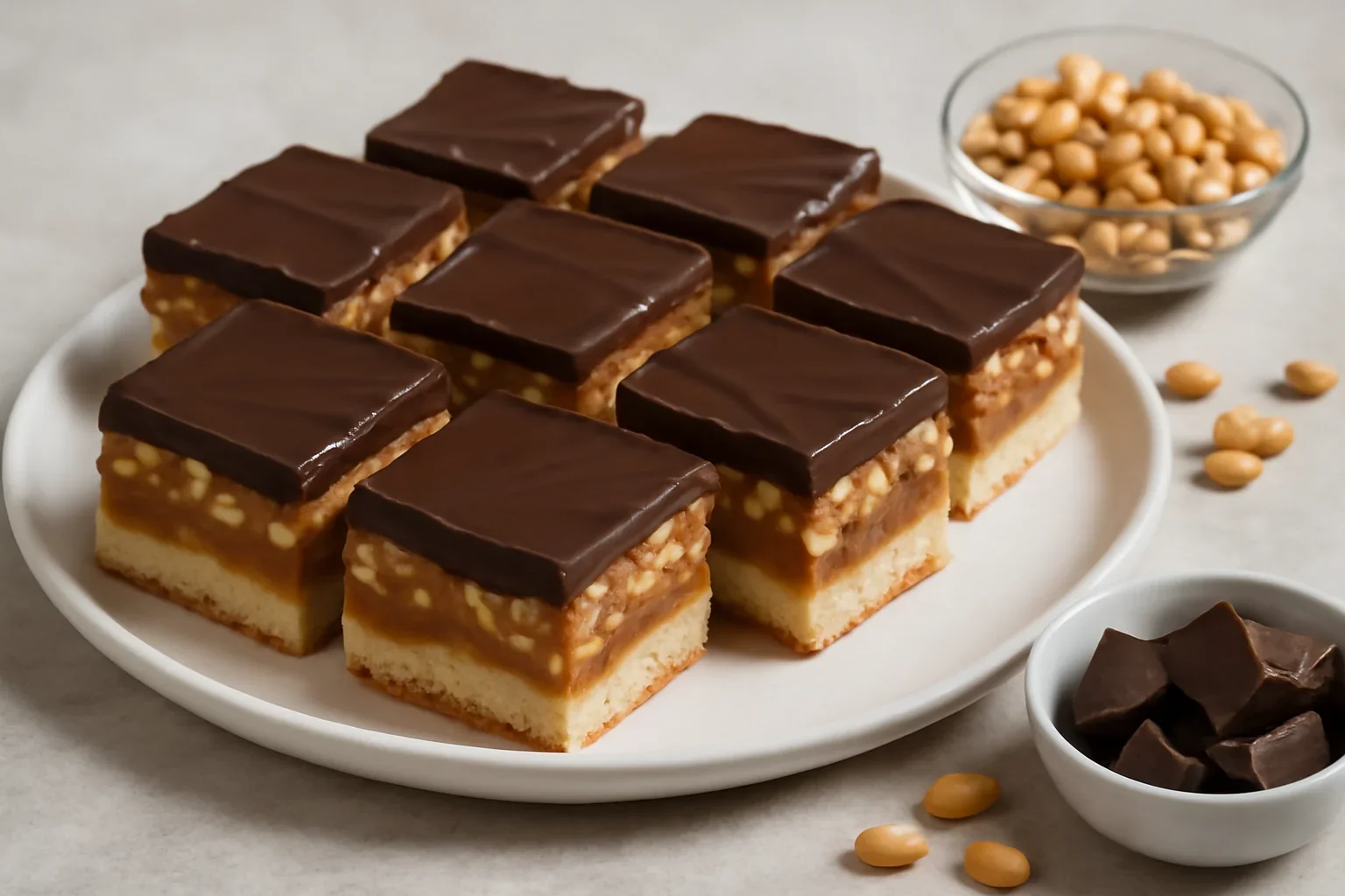 Prajitura Snickers cu caramel si arahide reteta pas cu pas